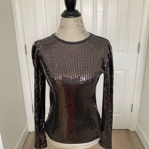 Michael Kors gunmetal sequin top. Sz small